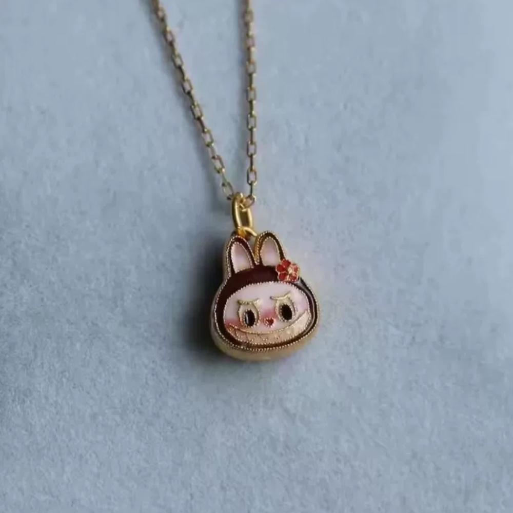 β¨LIMITEDβ¨ Labubu Zimomo Bunny Necklace π°π 18K Gold Cutie! - Picture 2 of 5